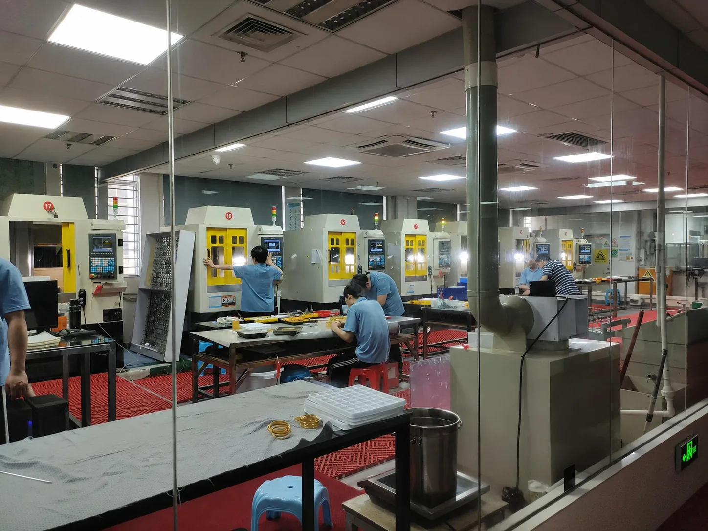 Jewelry production environment with precision equipment