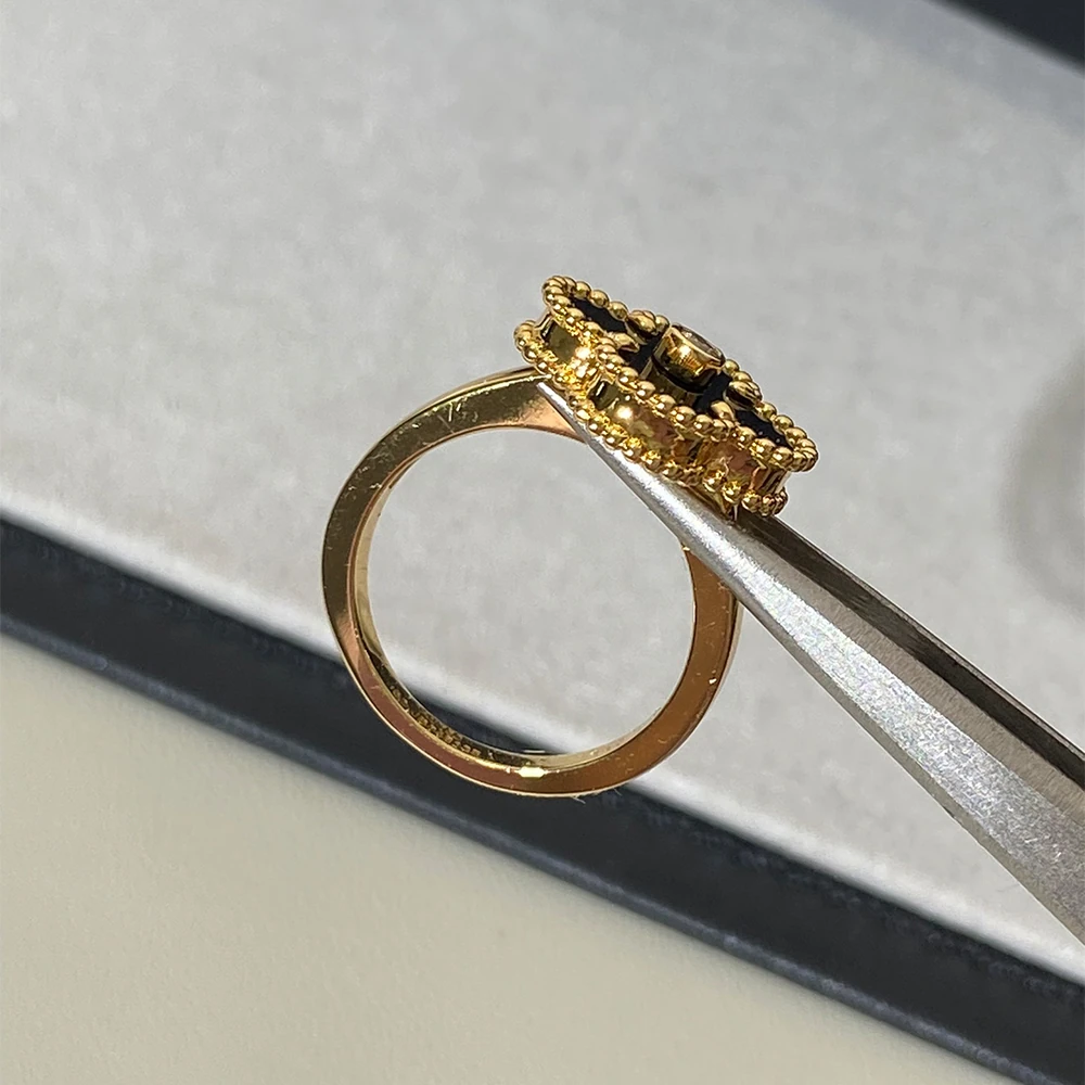 Black Onyx Clover & Pavé Ring