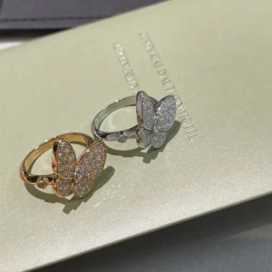 3d Butterfly Pavé Ring