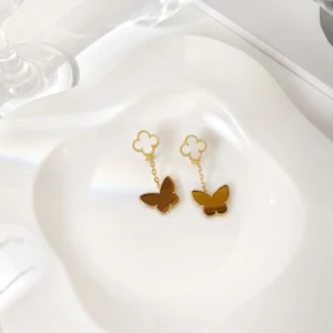 Tiger's Eye Butterfly Earrings