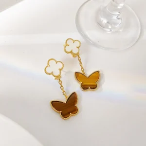 Tiger's Eye Butterfly Earrings