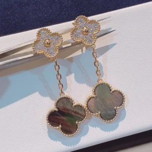 Grey Mother-of-Pearl Pavé Earrings