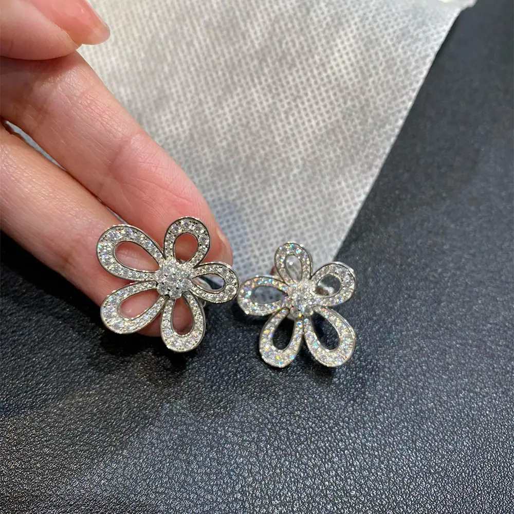 Floral Lace Pavé Earrings
