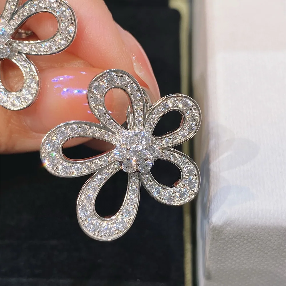 Floral Lace Pavé Earrings