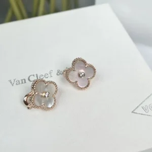 White Mother-of-Pearl Clover Earrings
