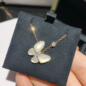 White Mother-of-Pearl Butterfly Necklace