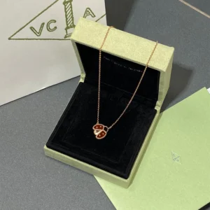 Mother-of-Pearl & Carnelian Floral Necklace