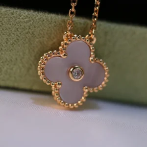 Chalcedony Clover Necklace