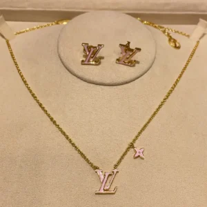 Pink Enamel Letter Necklace