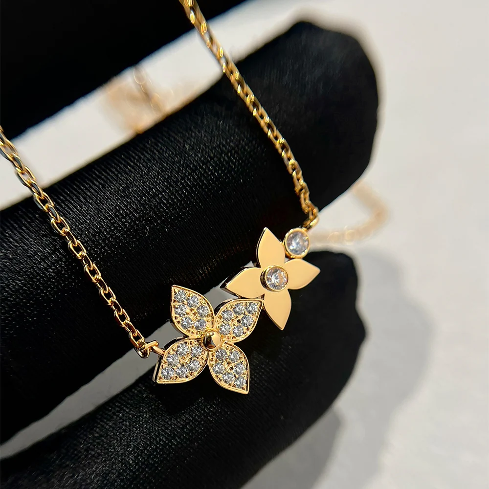 Star Blossom Double Flower Necklace