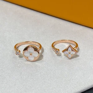Graphic Motif Double Flower Ring