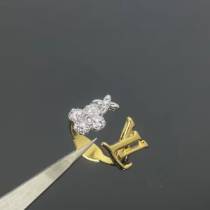 Two-Tone Alphabet Stud Earrings
