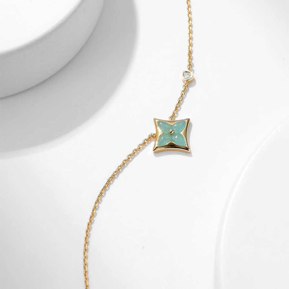 Amazonite Graphic Pendant Necklace