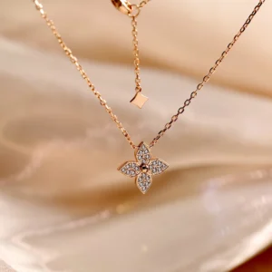 Graphic Motif Pavé Necklace