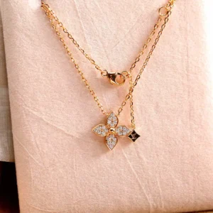 Graphic Motif Pavé Necklace