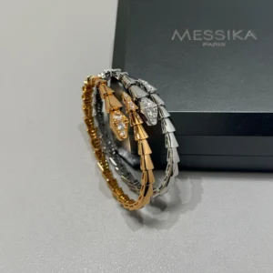 Serpentine Double-Head Pavé Bracelet