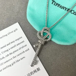 Pavé Key Pendant Necklace