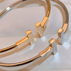 Double T Pavé Coil Cuff Bracelet