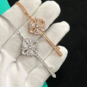 Snowflake Marquise Key Necklace