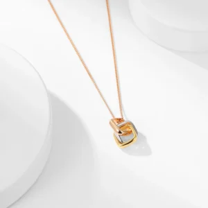 Cushion Tri-Ring Necklace