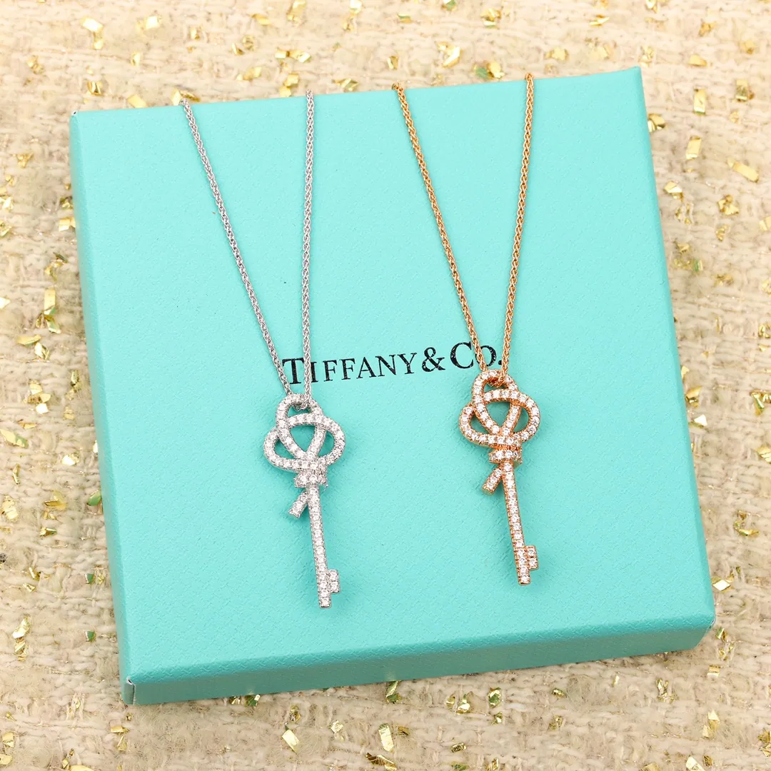 Pavé Key Pendant Necklace