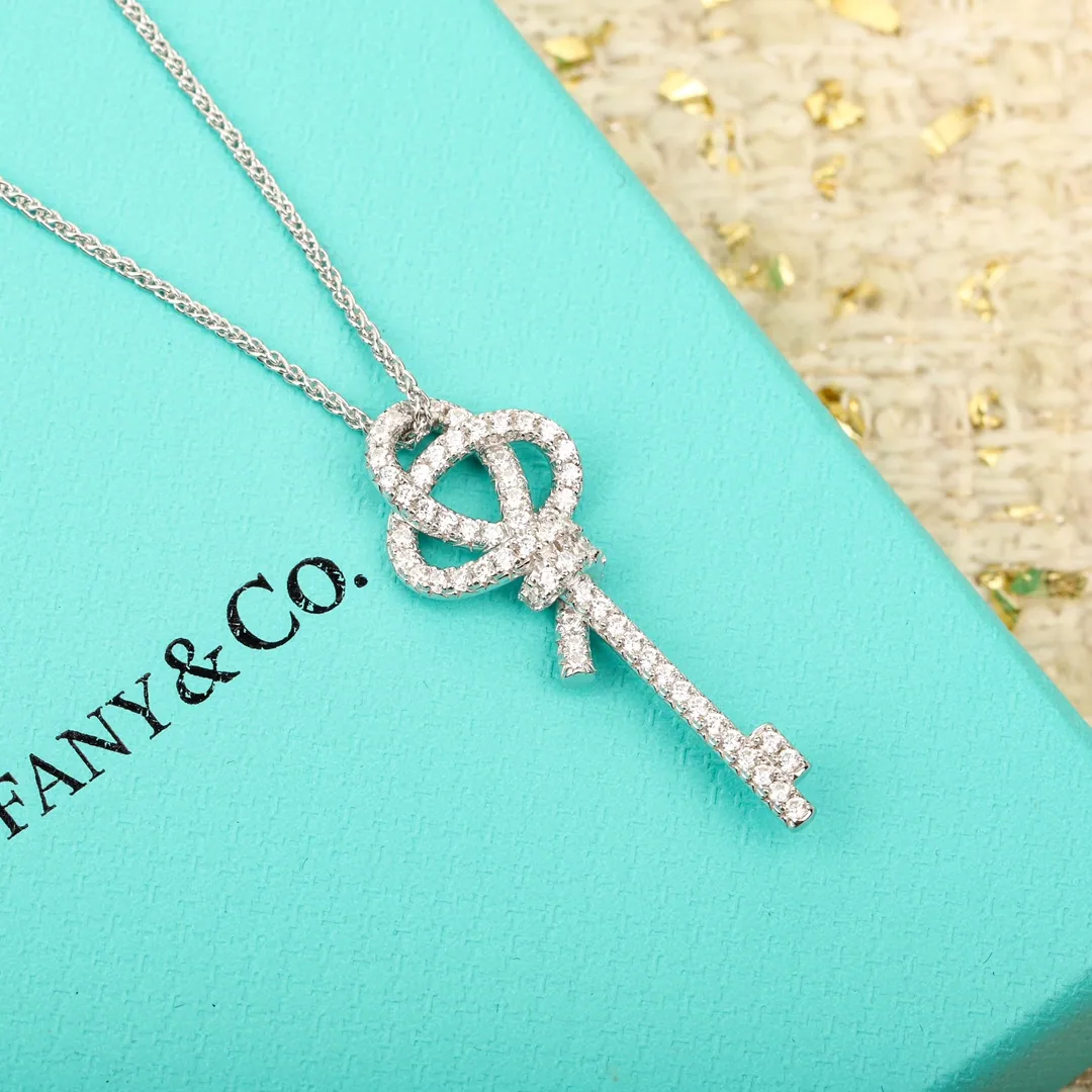 Pavé Key Pendant Necklace