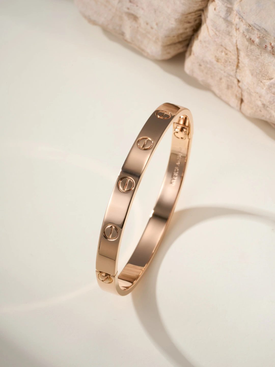 Wide Polished Screw Motif Bracelet