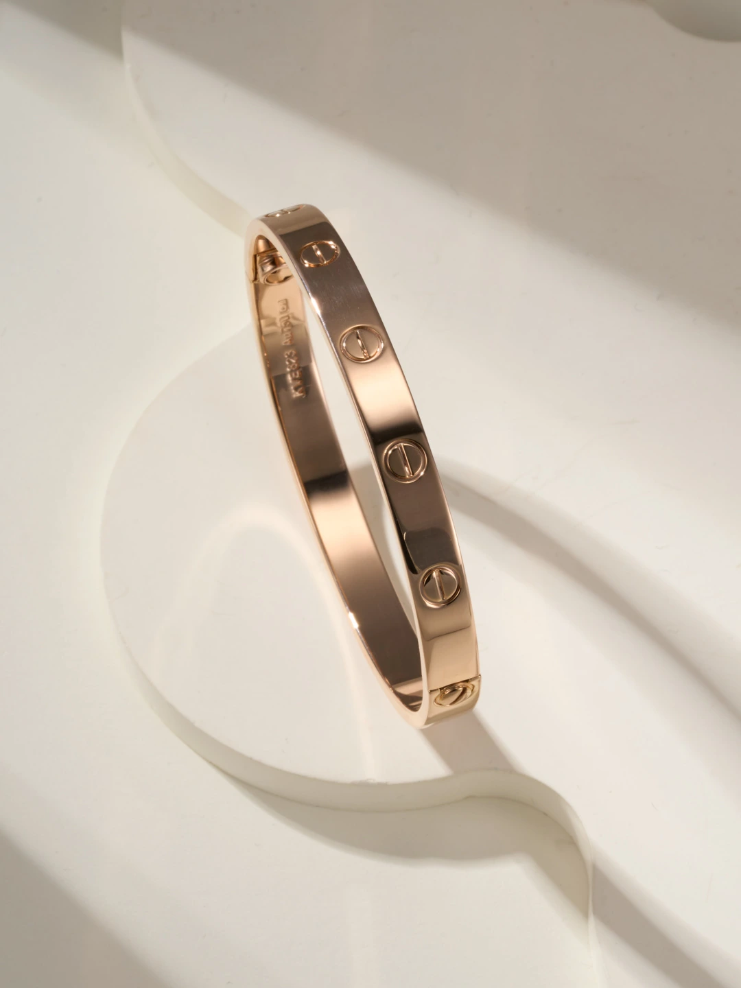 Wide Polished Screw Motif Bracelet