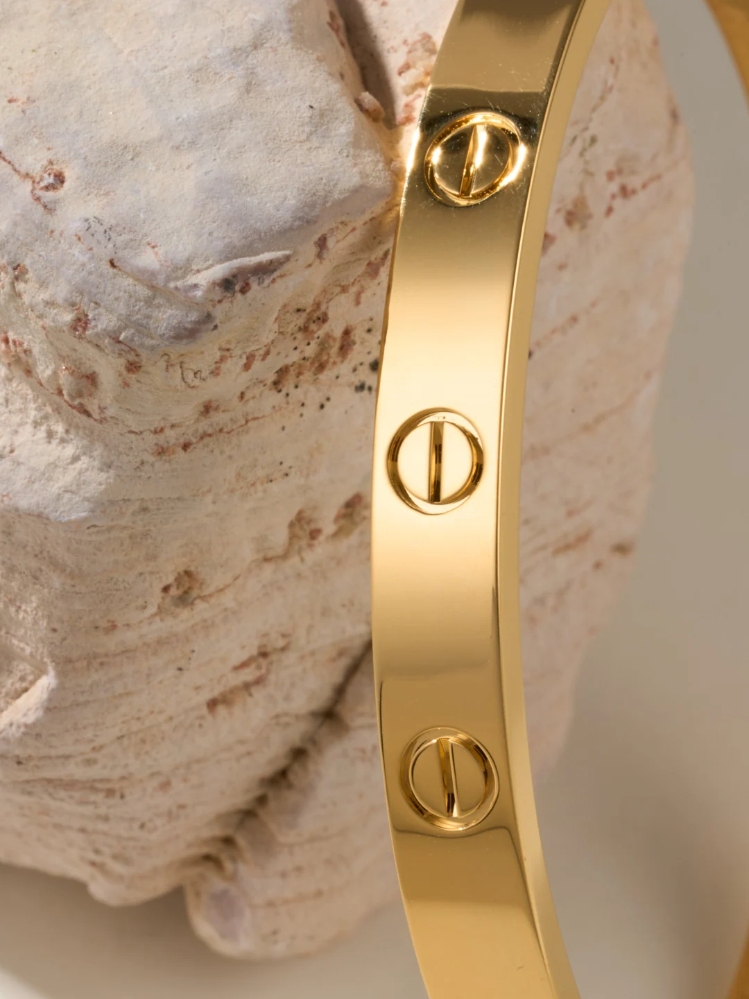 Wide Polished Screw Motif Bracelet