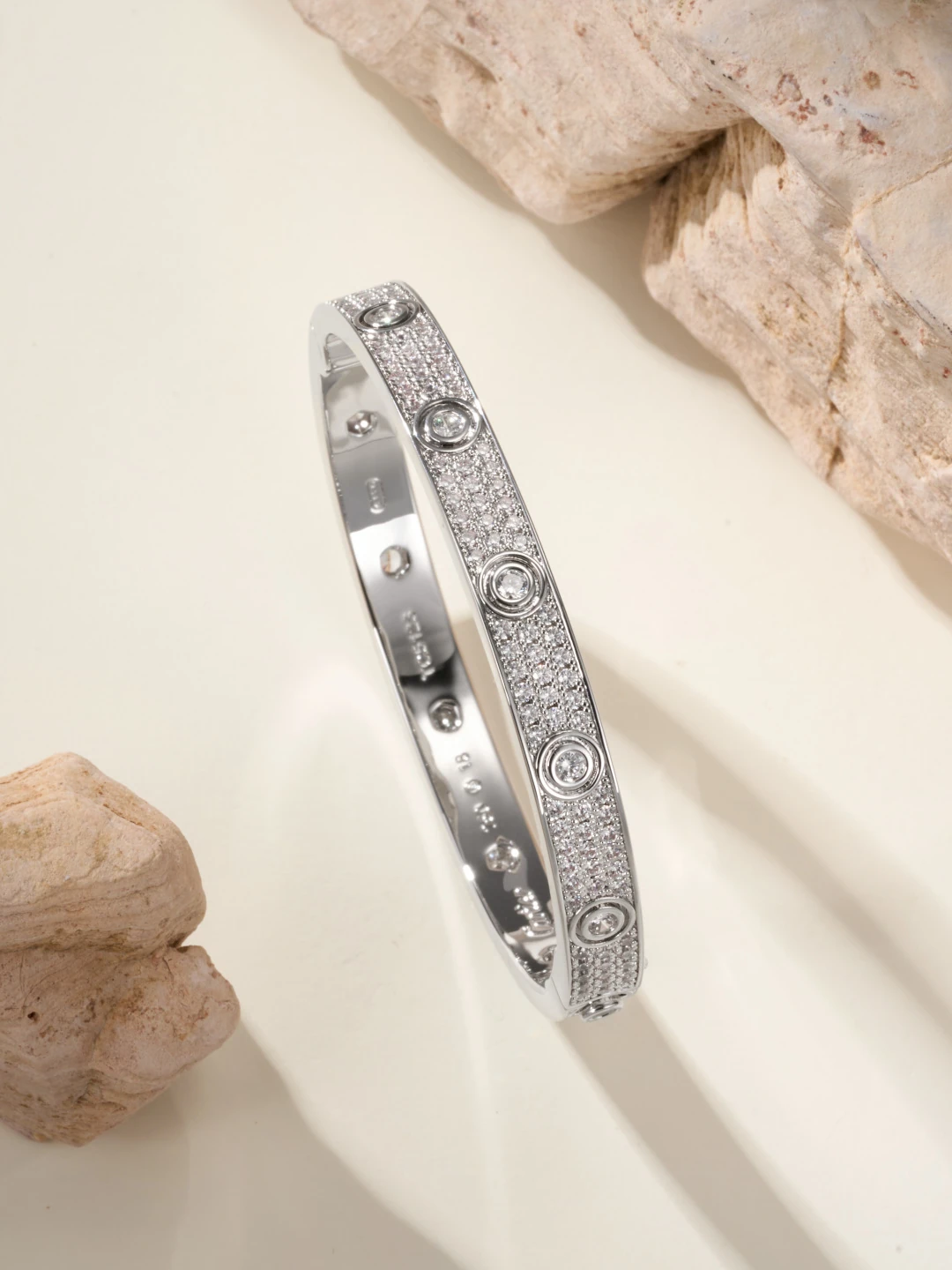 Wide Pavé Screw Motif Bracelet
