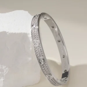 Wide Pavé Screw Motif Bracelet