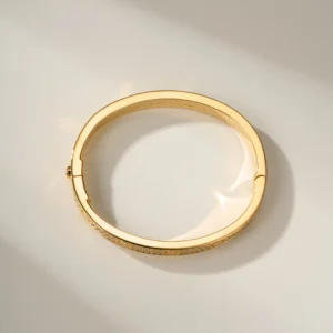 Wide Pavé Screw Motif Bracelet