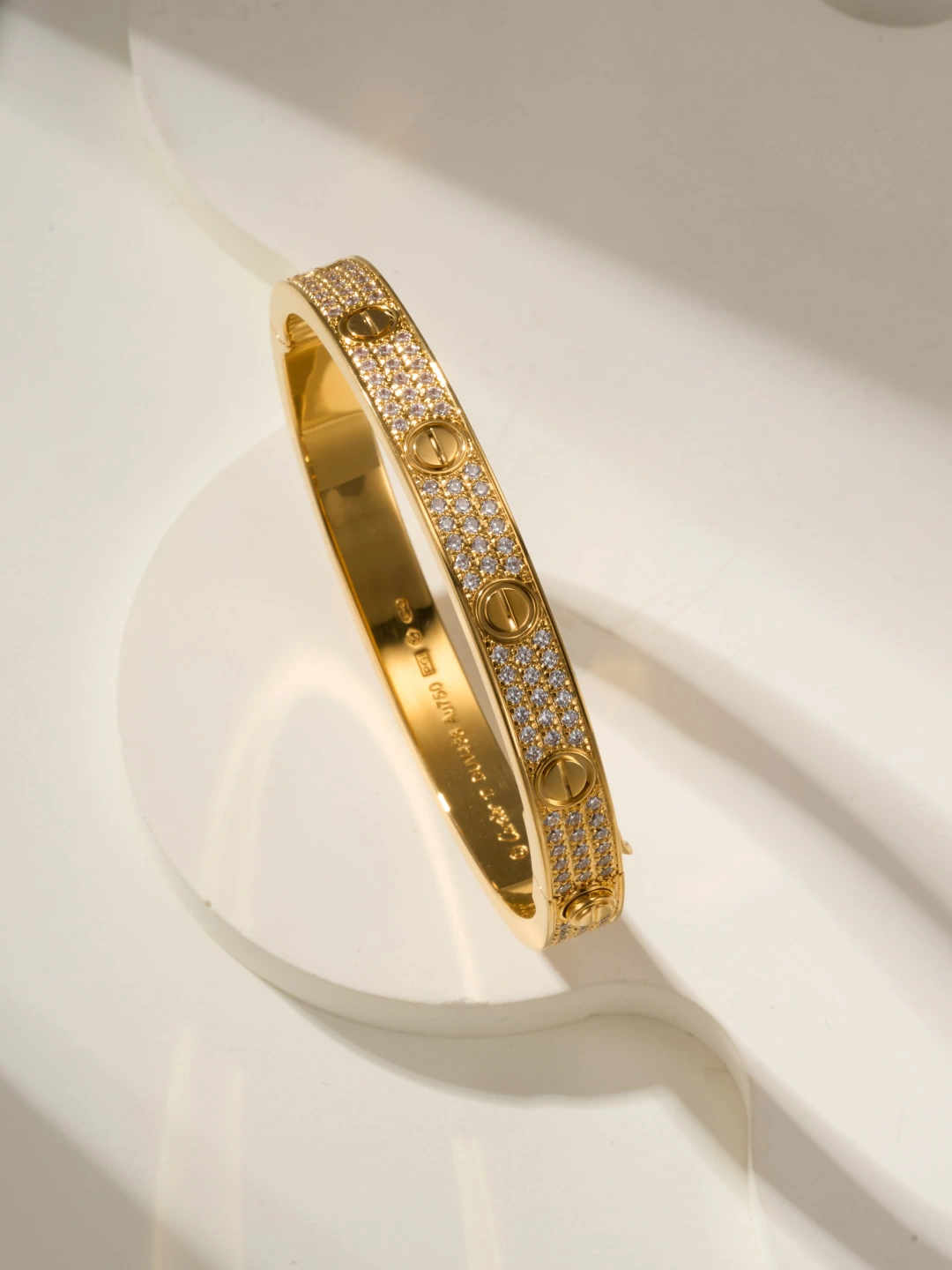 Wide Pavé Screw Motif Bracelet