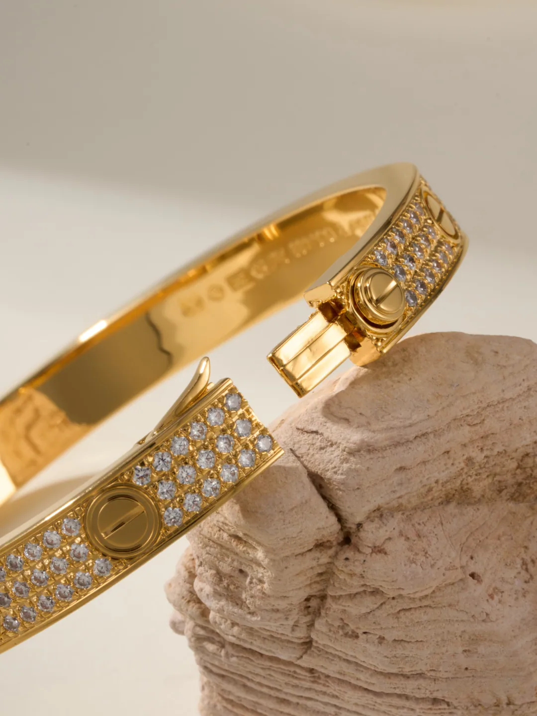 Wide Pavé Screw Motif Bracelet