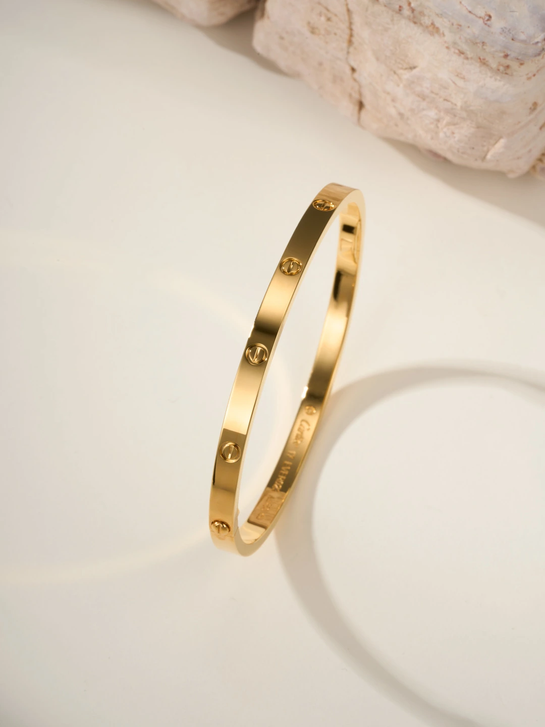 Slim Polished Screw Motif Bracelet