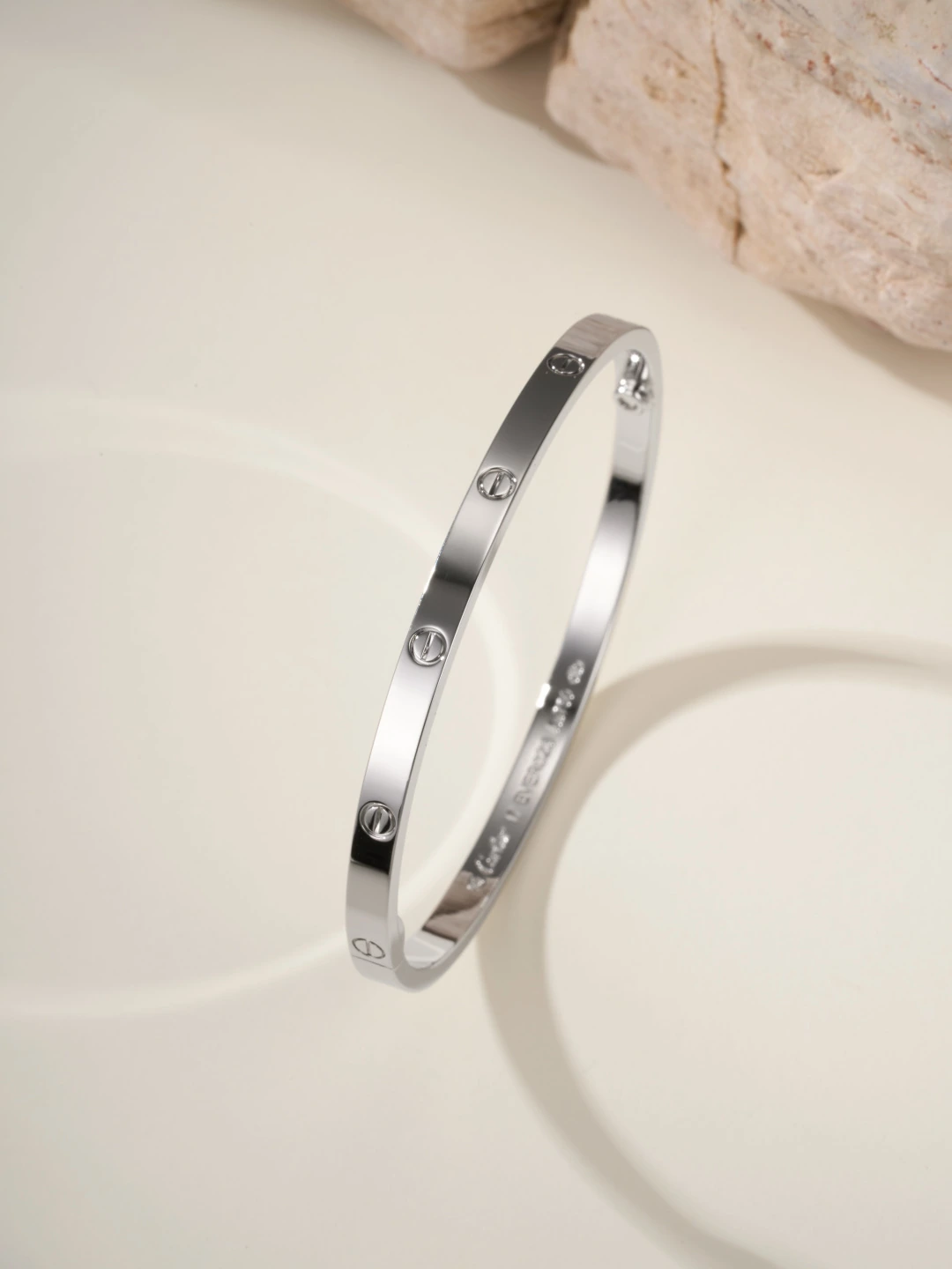 Slim Polished Screw Motif Bracelet