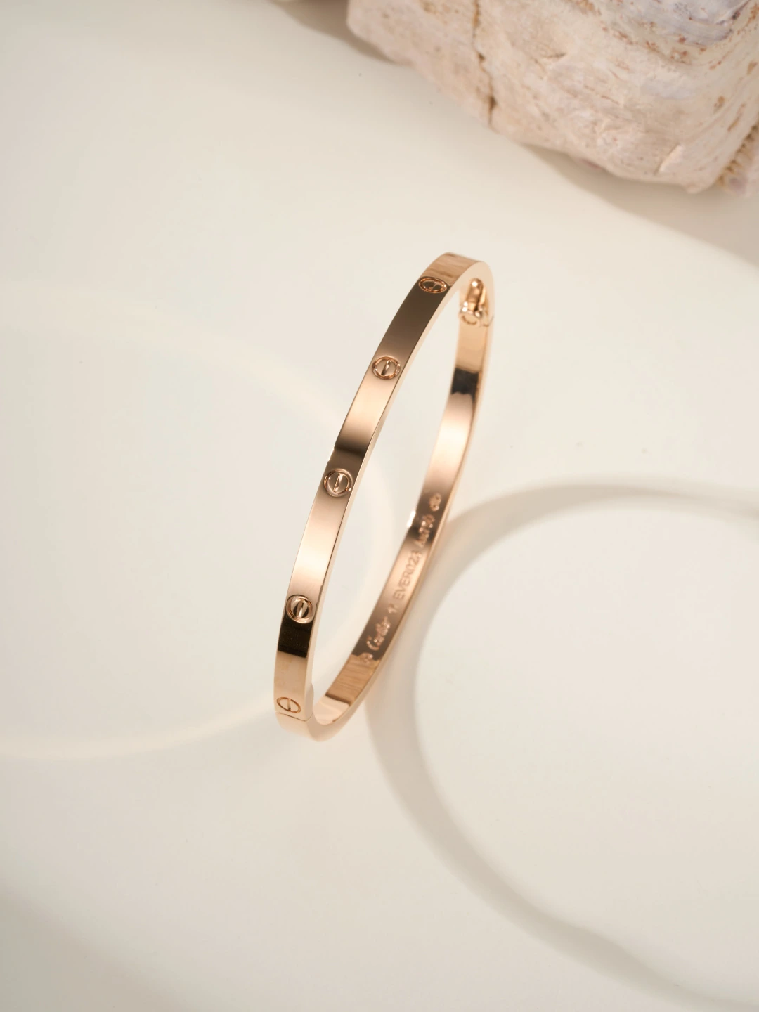 Slim Polished Screw Motif Bracelet