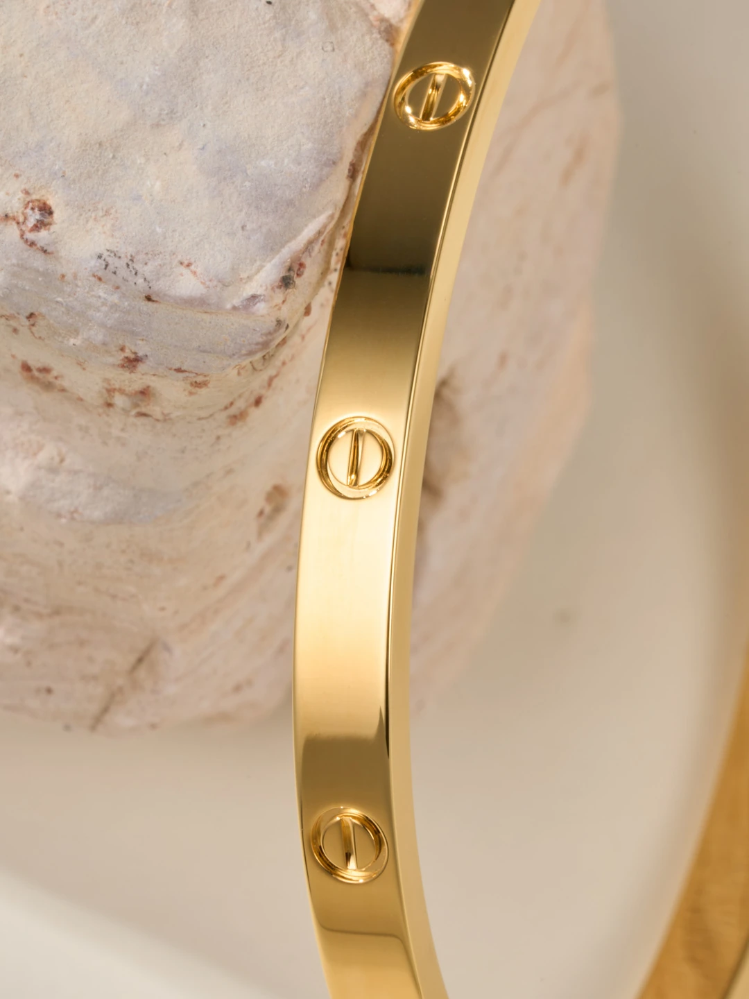 Slim Polished Screw Motif Bracelet