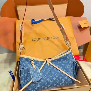 Gedrucktes Monogramm Denim mit Tragegriff, Schulterriemen und Umhängegurt Tasche, Denim, 29 × 18 cm, 0,95 kg