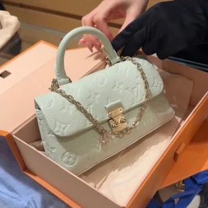 Geprägte Madeleine Kette mit Tragegriff Schulter & Umhänge Tasche, Narbenleder, 21 × 11 cm, 0,62 kg
