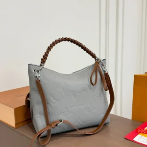 Geprägter Flechtgriff mit Tragegriff Schulter & Umhänge Tasche, Narbenleder, 30 × 26 cm, 0,93 kg
