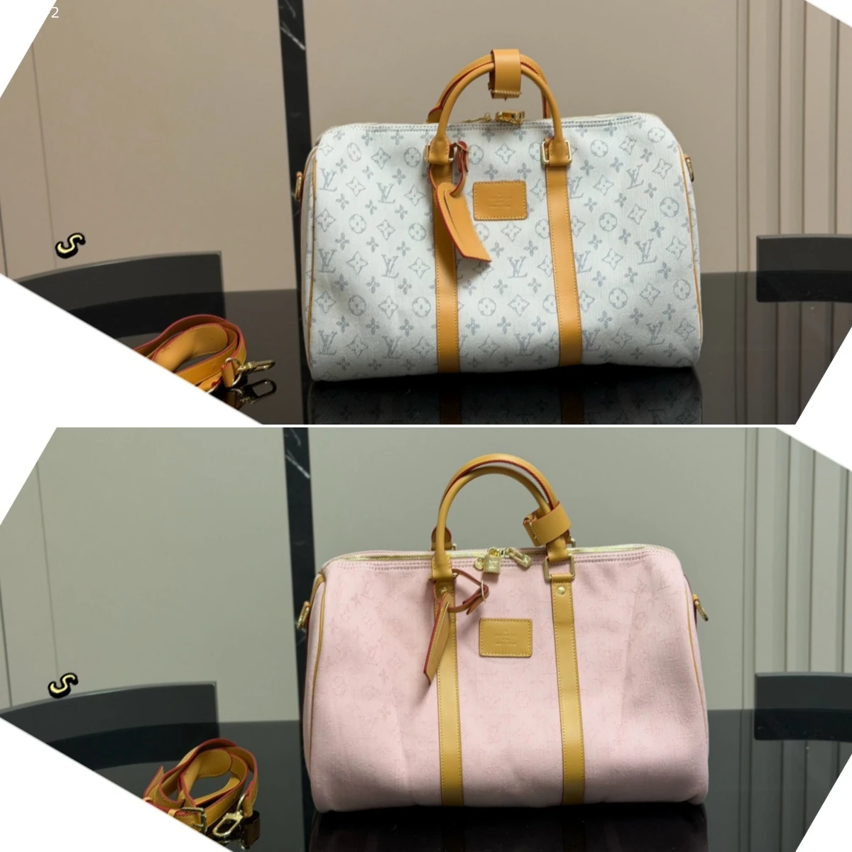 Monogramm Denim mit Tragegriff Schulter & Umhänge Reisetasche, Denim & Leder, 45 cm, 1,15 kg - Image 12
