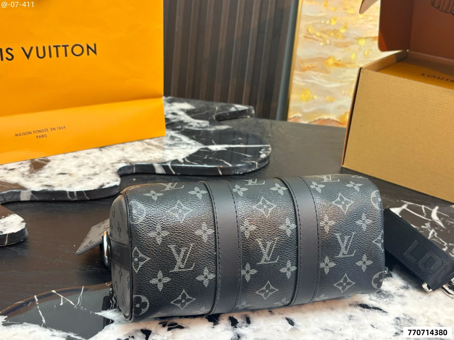 Embossed Monogram Top-Handle Shoulder & Crossbody Pillow Bag, Top-Grain Leather, 25 cm, 0.7 kg - Image 7